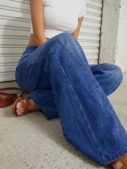 Trendy Queen Women's High Waisted Wide Leg Jeans – Barrel Baggy Pants