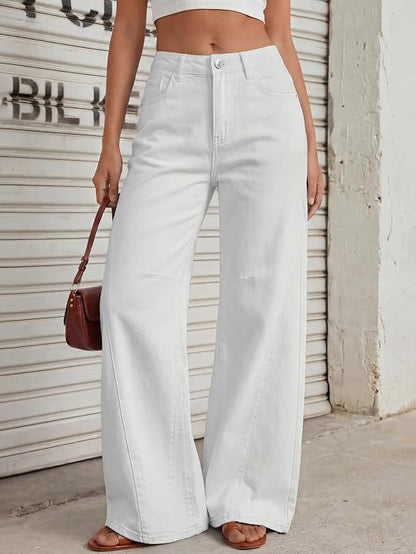 Trendy Queen Women's High Waisted Wide Leg Jeans – Barrel Baggy Pants