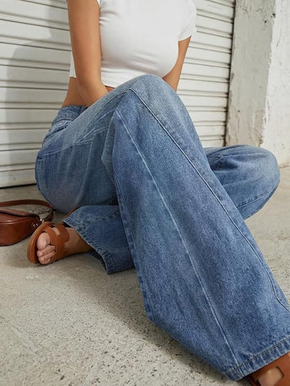 Trendy Queen Women's High Waisted Wide Leg Jeans – Barrel Baggy Pants