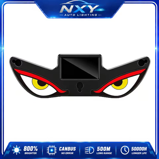 NXY NX03 Solar LED Devil Eye Decorative Light – Dynamic Emoji Triangle Car Ambient Lamp