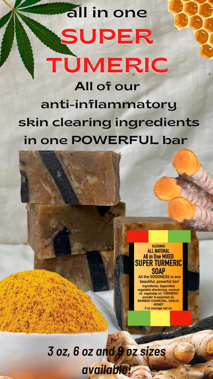 All in One Super Turmeric Soap – 4-in-1 Turmeric Blend Natural Bar