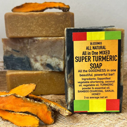 All in One Super Turmeric Soap – 4-in-1 Turmeric Blend Natural Bar