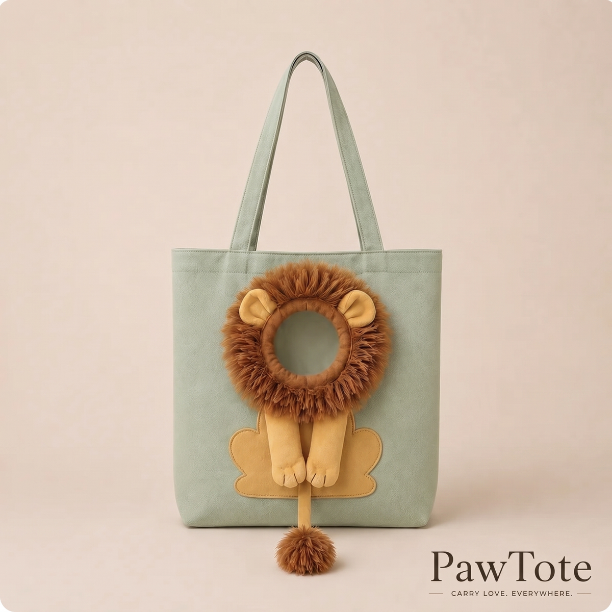 PawTote™ Lion Shoulder Bag – Cute Animal Tote Bag
